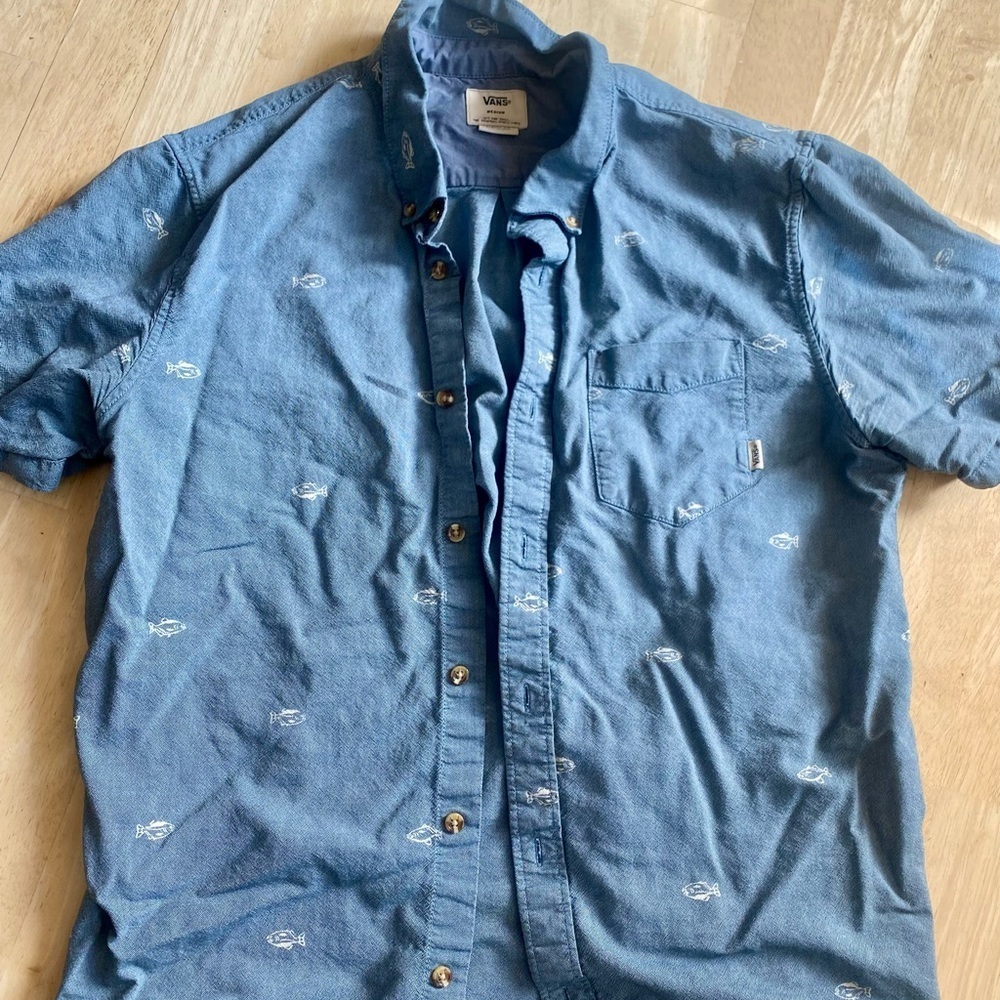 Vans Blue Casual Button Down Shirt